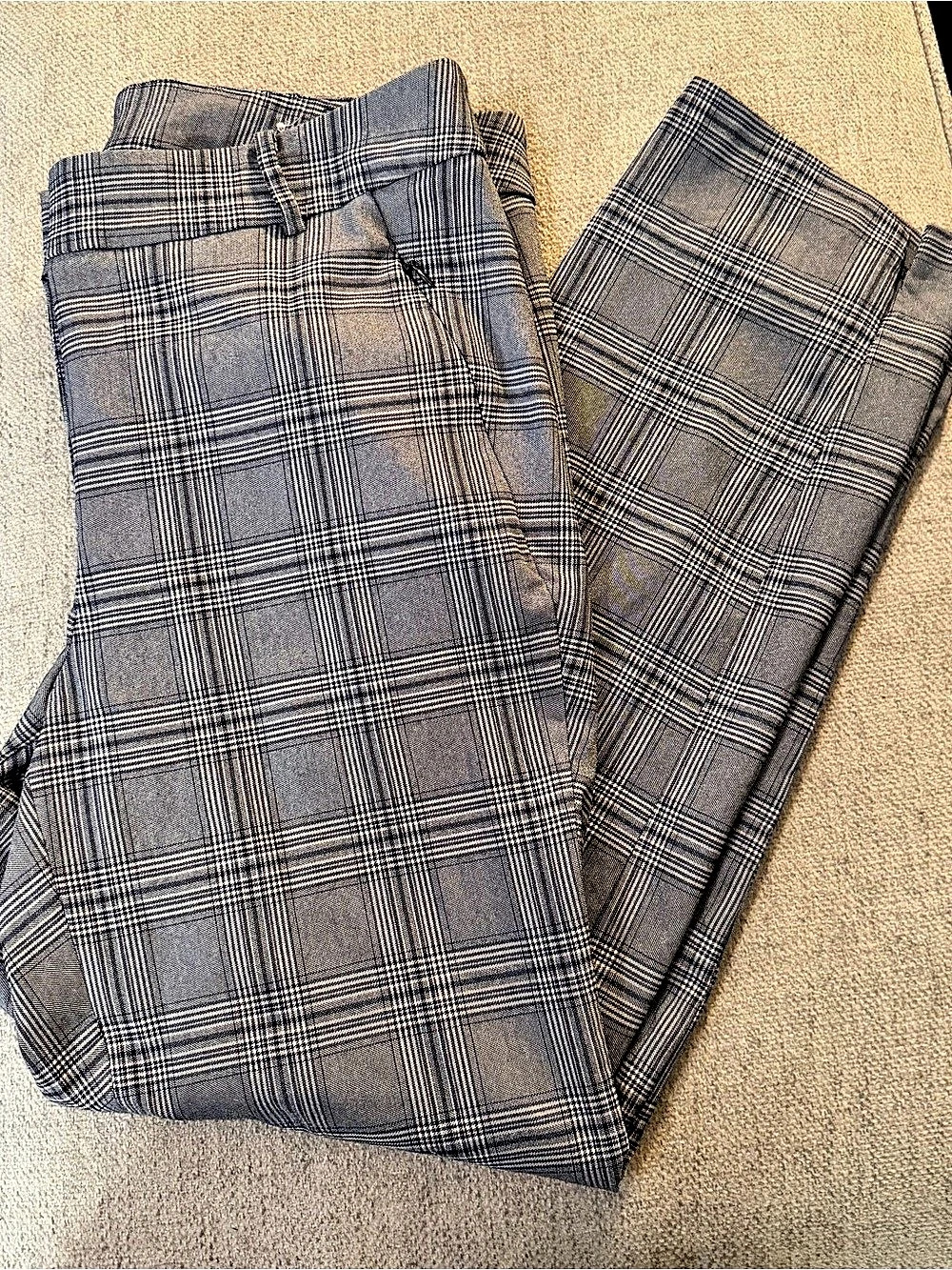 Lane Bryant Women's Plaid Trousers Gray & Black Size 16